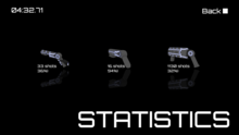 A v1.1 screenshot showing the new statistics screen